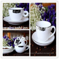 Conjunto de taza y platillo de café de porcelana de moda Conjunto de taza de platillo de taza y platillo de cerámica